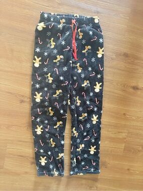 Unbranded Black Gingerbread Print Cozy Pajama Pants